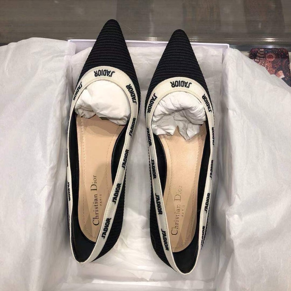 Christian Dior embroidered fabric ballerina flats size 38.5